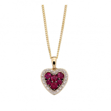 RUBY AND DIAMOND HEART PENDANT/CHAIN